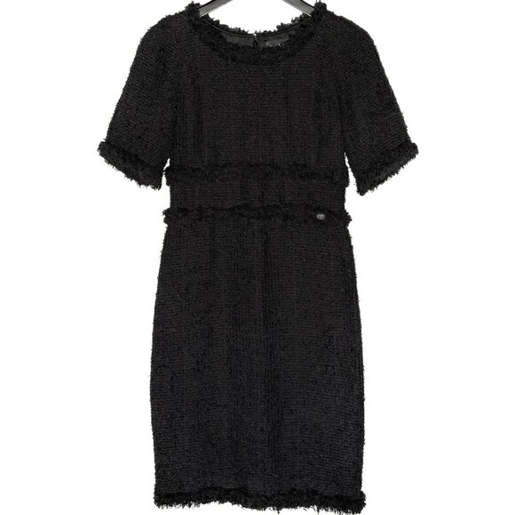 Chanel Black Tweed Short Sleeves Dress - Picture 1 of 8